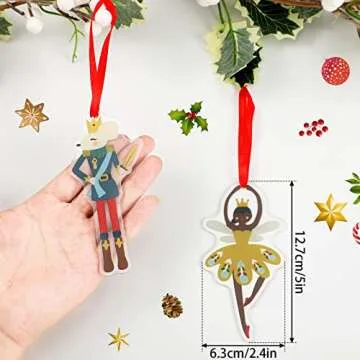 Weysat Christmas Nutcracker Decoration Set Nutcracker Ornaments for Tree Mini Princess Ballet Mouse King Soldier Figures for Xmas Tree Outdoor Party (Acrylic Vivid Style, 20 Pieces)