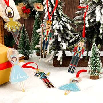 Weysat Christmas Nutcracker Decoration Set Nutcracker Ornaments for Tree Mini Princess Ballet Mouse King Soldier Figures for Xmas Tree Outdoor Party (Acrylic Vivid Style, 20 Pieces)