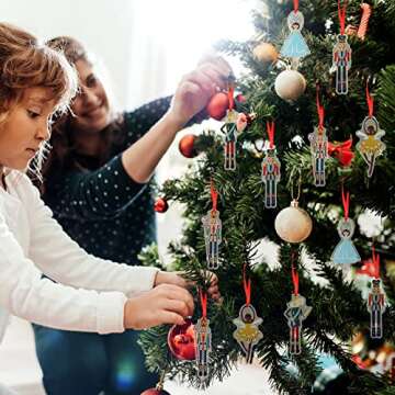 Weysat Christmas Nutcracker Decoration Set Nutcracker Ornaments for Tree Mini Princess Ballet Mouse King Soldier Figures for Xmas Tree Outdoor Party (Acrylic Vivid Style, 20 Pieces)