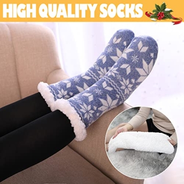 Dosoni Women's Cozy Fleece Slipper Socks - Non Slip & Warm