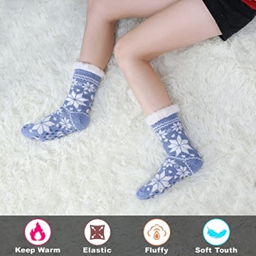 Dosoni Women's Cozy Fleece Slipper Socks - Non Slip & Warm