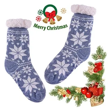 Dosoni Women's Cozy Fleece Slipper Socks - Non Slip & Warm