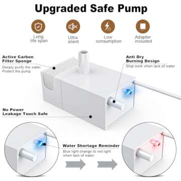 Kattsy Dog Cat Water Fountain - 1 Gallon Stainless Steel