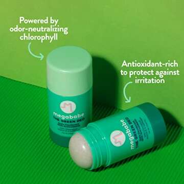Megababe Daily Deodorant - The Green Deo with Anti-Antioxidants | Aluminum-Free, Solid, All Natural | Geranium & Lemon | Free from Parabens, Sulfates & Phthalates | 2.6 oz