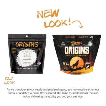 ROGUE PET SCIENCE Origins 5-in-1 Dog Supplement - Powdered Food Topper w/Natural Omega 3 Fish Oil - ...