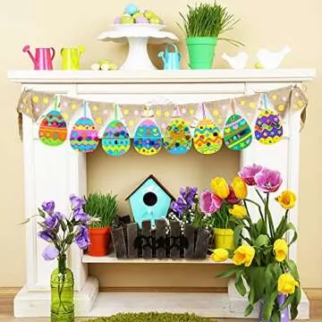 DIY Easter Egg Craft Kit for Kids - 24 Foam Ornaments