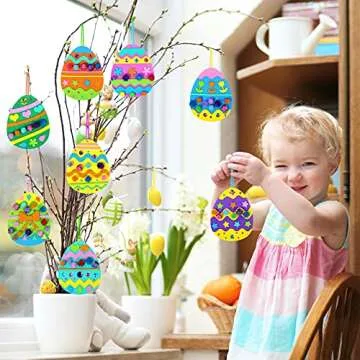 DIY Easter Egg Craft Kit for Kids - 24 Foam Ornaments