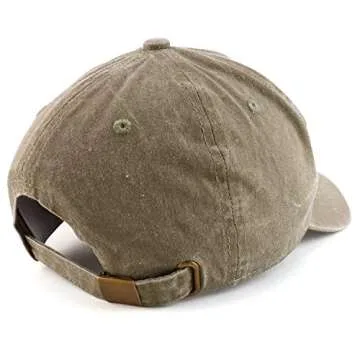 Trendy Apparel Shop Texas State Outline Embroidered Washed Cotton Adjustable Cap - Khaki