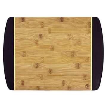 Totally Bamboo Java Two-Tone Bamboo Serving and Cutting, 15" x 11" Serving & Cutting Board