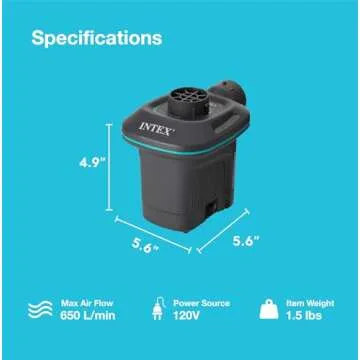 Intex Inflatable Furniture L-Shaped Sectional Corner Couch Indoor Relaxing Sleeper Sofa with Built-In Cupholders and 120V Electric Air Pump, Gray