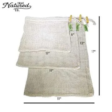 Reusable Produce Bags - Zero Waste Cotton & Mesh Set