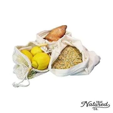 Reusable Produce Bags - Zero Waste Cotton & Mesh Set