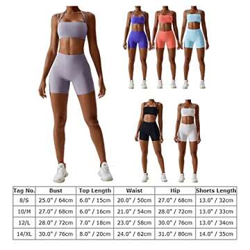 IMEKIS Workout Sets for Women 2 Piece Yoga Outfit: Tracksuits High Waisted Running Biker Shorts with Sport Bra Shirt Exercise Clothes Athletic Gym Sets Matching Active Wear B - Blue Small