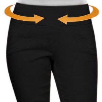 SATINATO Women's Straight Pants Stretch Slim Skinny Solid Trousers Casual Business Office (12, Zipper Free-Black)