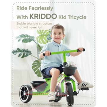 KRIDDO Kids Tricycle for Toddlers Age 2-4 - Safe Fun