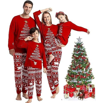 LOHILL Matching Christmas Pajamas Sets for Family Fun - Festive Print Sleepwear
