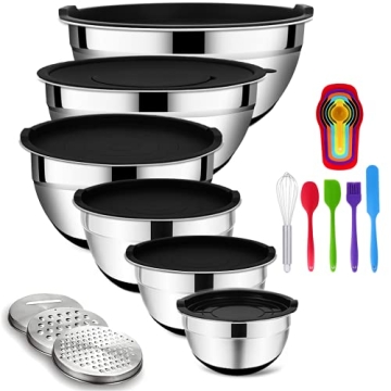 Mixing Bowls Set with Lids & Graters - 20PCS