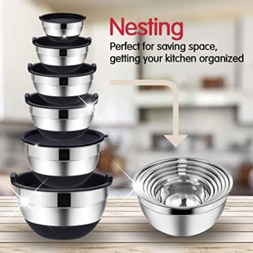 Mixing Bowls Set with Lids & Graters - 20PCS