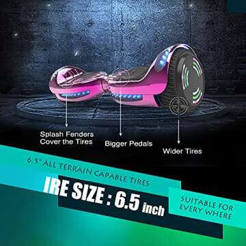 Hoverboard Certified HS2.01 Bluetooth Flash Wheel with LED Light Self Balancing Wheel Electric Scoot...