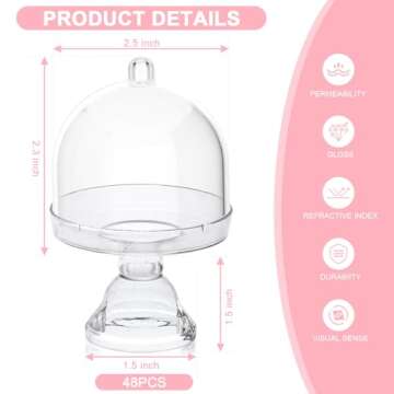 Clear Mini Cake Stands with Dome for Parties