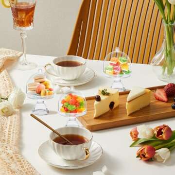 Clear Mini Cake Stands with Dome for Parties