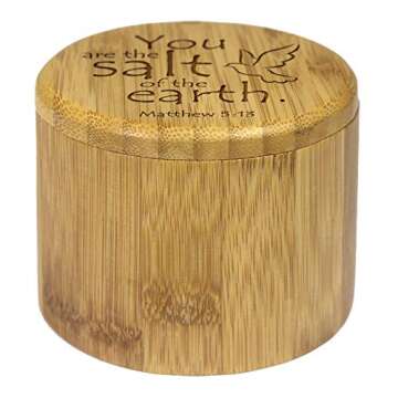 Totally Bamboo Salt Cellar with Magnetic Lid for Spices