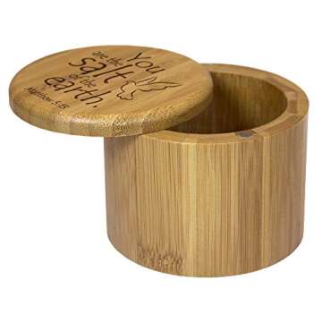 Totally Bamboo Salt Cellar with Magnetic Lid for Spices