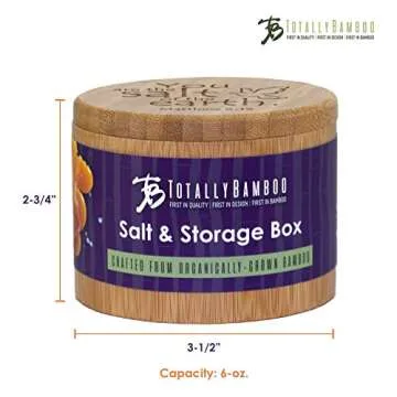 Totally Bamboo Salt Cellar with Magnetic Lid for Spices