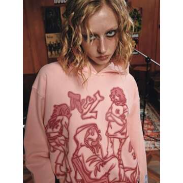 Aelfric Eden Mens Graphic Oversized Hoodie Cartoon Character Print Streetwear Casual hoodies y2k Hooded Sweatshirt