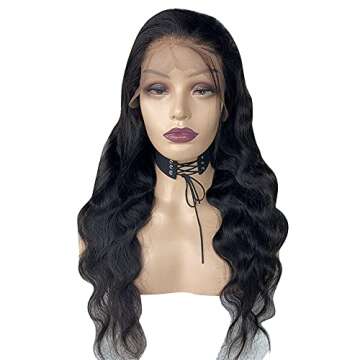 Tuneful Body Wave Lace Front Wigs Human Hair Pre Plucked 13x4 Lace Frontal Wig 180% Density Human Hair Wigs for Black Women with Baby Hair 18 Inch Natural Color