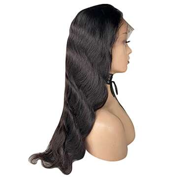 Tuneful Body Wave Lace Front Wigs Human Hair Pre Plucked 13x4 Lace Frontal Wig 180% Density Human Hair Wigs for Black Women with Baby Hair 18 Inch Natural Color