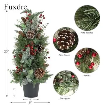 23 Inch Christmas Swag for Front Door 20 Inch Tabletop Christmas Tree Perfect Christmas Decoration for Home, Living Room, Table