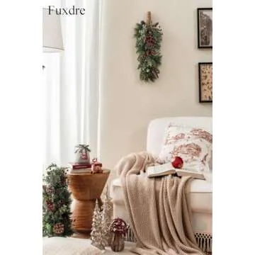 23 Inch Christmas Swag for Front Door 20 Inch Tabletop Christmas Tree Perfect Christmas Decoration for Home, Living Room, Table