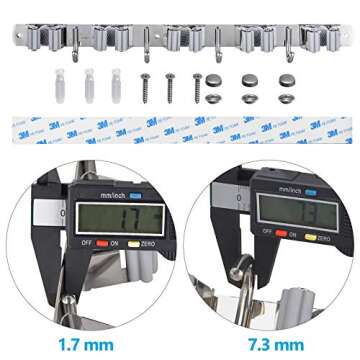 Saxhorn Broom Holder Wall Mount, Mop Holder Organizer Wall Mounted Broom Hanger for Home, Kitchen, Garden, Garage, Laundry Room Organization and Storage(5 Racks 4 Hooks)