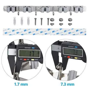 Saxhorn Broom Holder Wall Mount, Mop Holder Organizer Wall Mounted Broom Hanger for Home, Kitchen, Garden, Garage, Laundry Room Organization and Storage(5 Racks 4 Hooks)