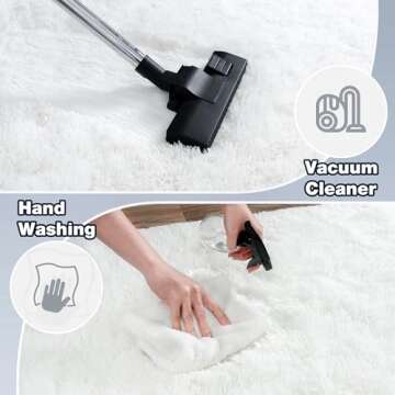 Soft Fluffy Rug - 4x6 Cream White Shag Area for Home