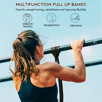 Fiteroc Pull up Assistance Bands - Long Loop Resistance Bands for Working Out, Crossfit, Strength Training and Stretching - Pull up Assist Band, Exercise Band, Superband for Men and Women - Set of 4