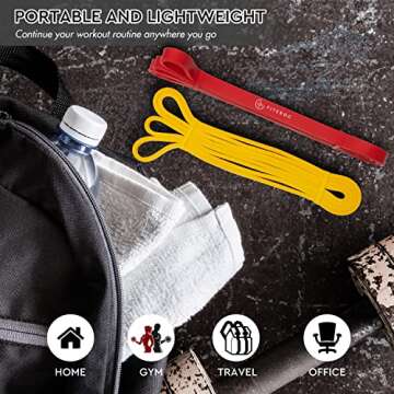 Fiteroc Pull up Assistance Bands - Long Loop Resistance Bands for Working Out, Crossfit, Strength Training and Stretching - Pull up Assist Band, Exercise Band, Superband for Men and Women - Set of 4