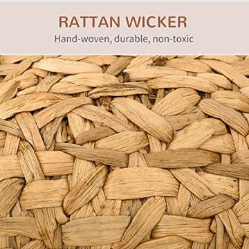 PawHut 20.5" Weaved Cat Bed, Elevated Hand-Woven Braided Banana Leaf Kitten House Condo with Cushion, Natural