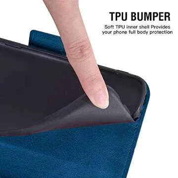 Asuwish Compatible with Moto G Play 2021 Wallet Case and Tempered Glass Screen Protector Leather Flip Cover Card Holder Cell Accessories Phone Cases for Motorola GPlay2021 6.5 XT2093DL XT2093-7 Blue