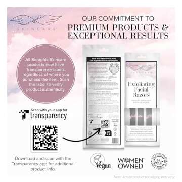 Seraphic Skincare Exfoliating Facial Razors (3pc) – For Eyebrows, Peach Fuzz & Exfoliation – Dermaplane Face Razor for Women – Wheat Straw & Swedish Stainless Steel Blades