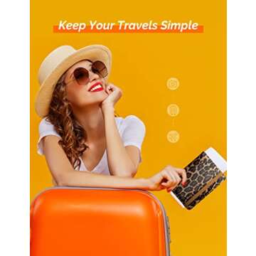 Mymazn Leopard Passport Holder Passport Case Travel Wallet with Vaccination Card Holder Passport Cover with RFID Blocking Clear Pocket For Photo (leopard)