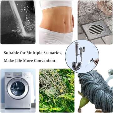 Handheld Bidet Sprayer for Toilet,1-In-2-Out Dual Control Valve,Mini Toilet Faucet Sprayer Kit Butt Washer,Hand Shower Bidet Attachment for Washing Machine and Toilet (Grey)