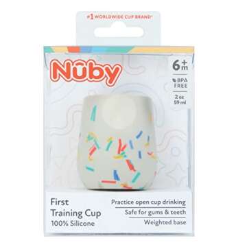 Nuby Silicone Confetti/Sprinkles First Open Training Cup for Baby: 2oz