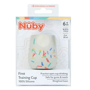 Nuby Silicone Confetti/Sprinkles First Open Training Cup for Baby: 2oz