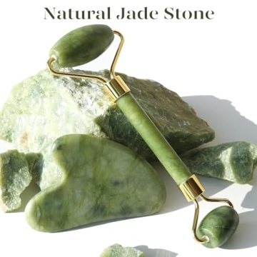 BAIMEI Jade Roller & Gua Sha Facial Beauty Tool Set