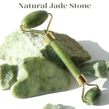 BAIMEI Jade Roller & Gua Sha Facial Beauty Tool Set