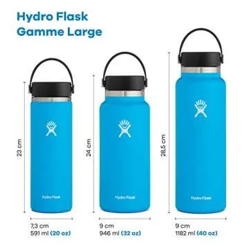 Hydro Flask Water Bottle - Stainless Steel & Vacuum Insulated - Wide Mouth 2.0 with Leak Proof Flex Cap - 40 oz, Watermelon