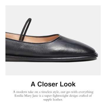 Coach Women's Emilia Mary Jane Flat, Black, 10