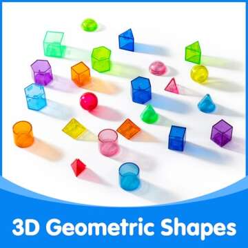 Odoorgames 100 Pcs 3D Shapes for Teaching - Geometric Solids and Geometry Manipulatives for Classroom - Enhance Learning Experience